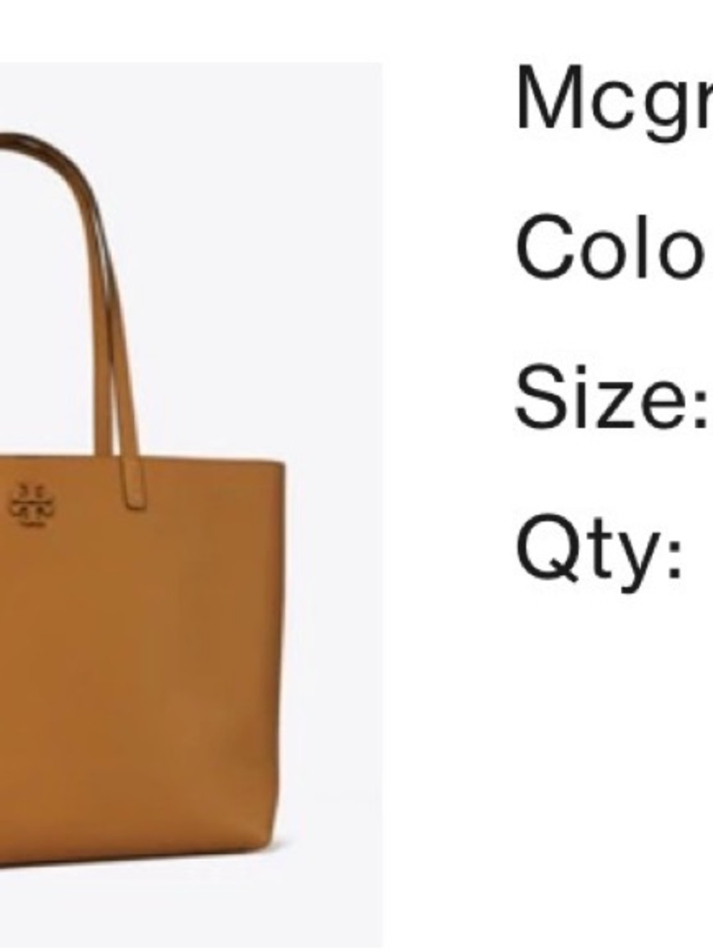 Tory Burch McGraw Tote Tiramisu - Picture 2 of 6